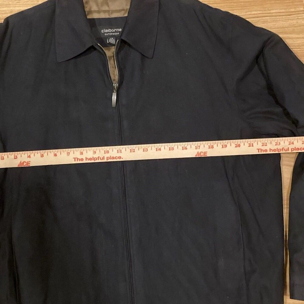 Claiborne Outerwear Mens L Black Soft Shell Jacket 90s Y2K Pockets Full Zip - Picture 11 of 13